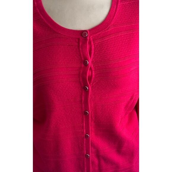 Charter Club Womens XL Button Front Cardigan Sweater Rayon Nylon Blend Pink - Picture 2 of 9